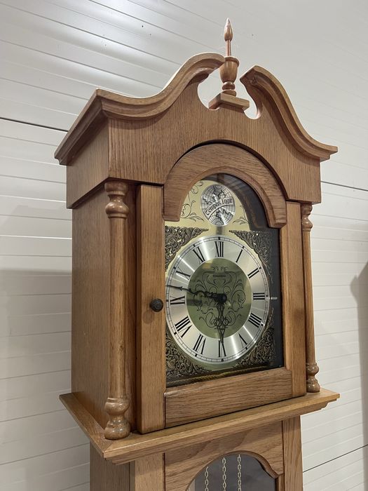 Ceas Pendul Podea Lemn Masiv Tempus Fugit Vintage