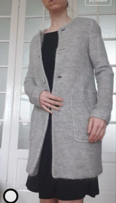 Paltonas primavara/toamna gri deschis Zara, lână