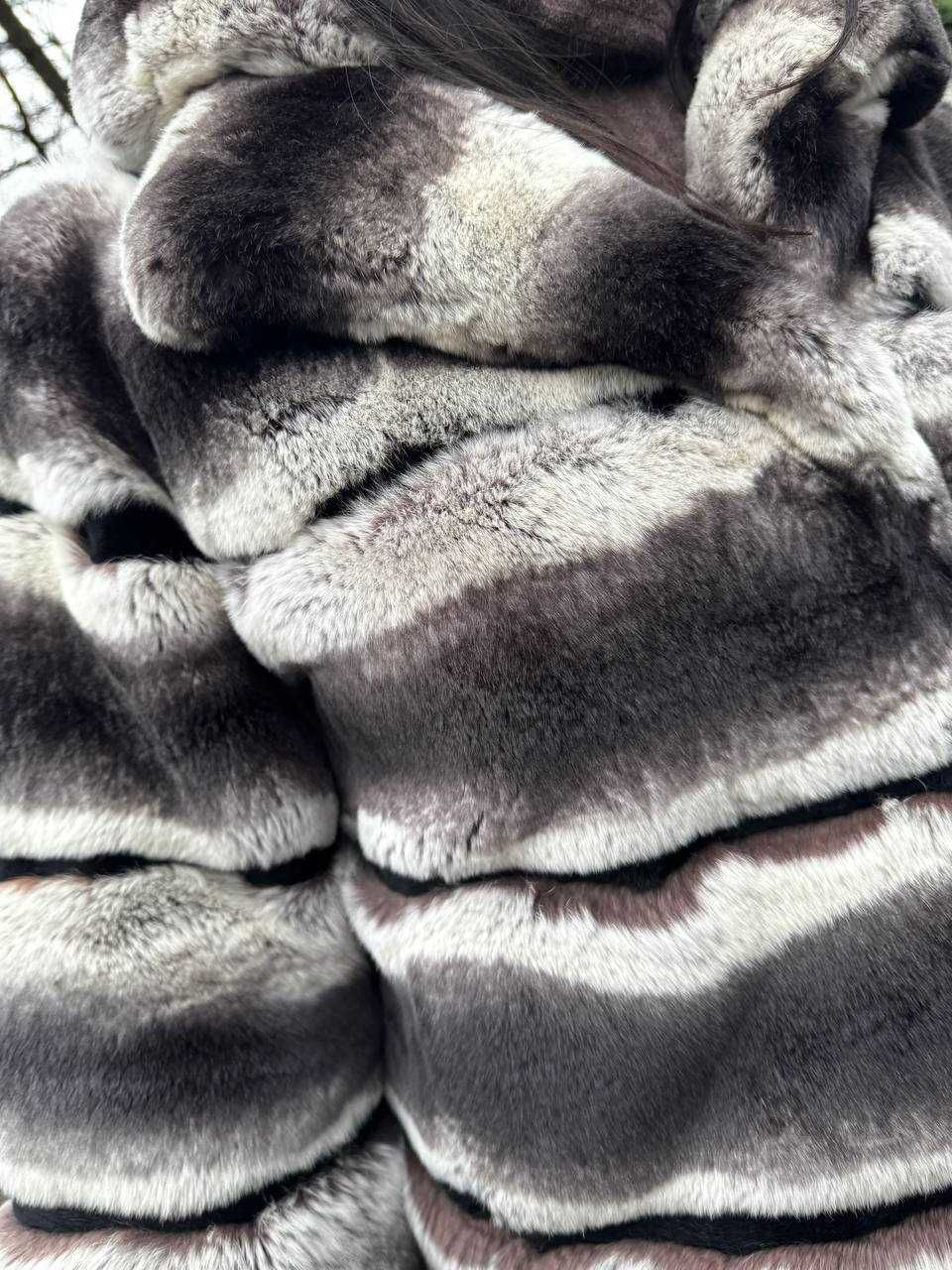 Haina din blana naturala, chinchilla rex