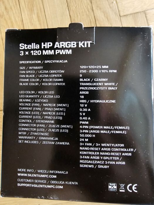 Ventilaroare SilentiumPC Stella HP ARGB PWM, 120mm Kit