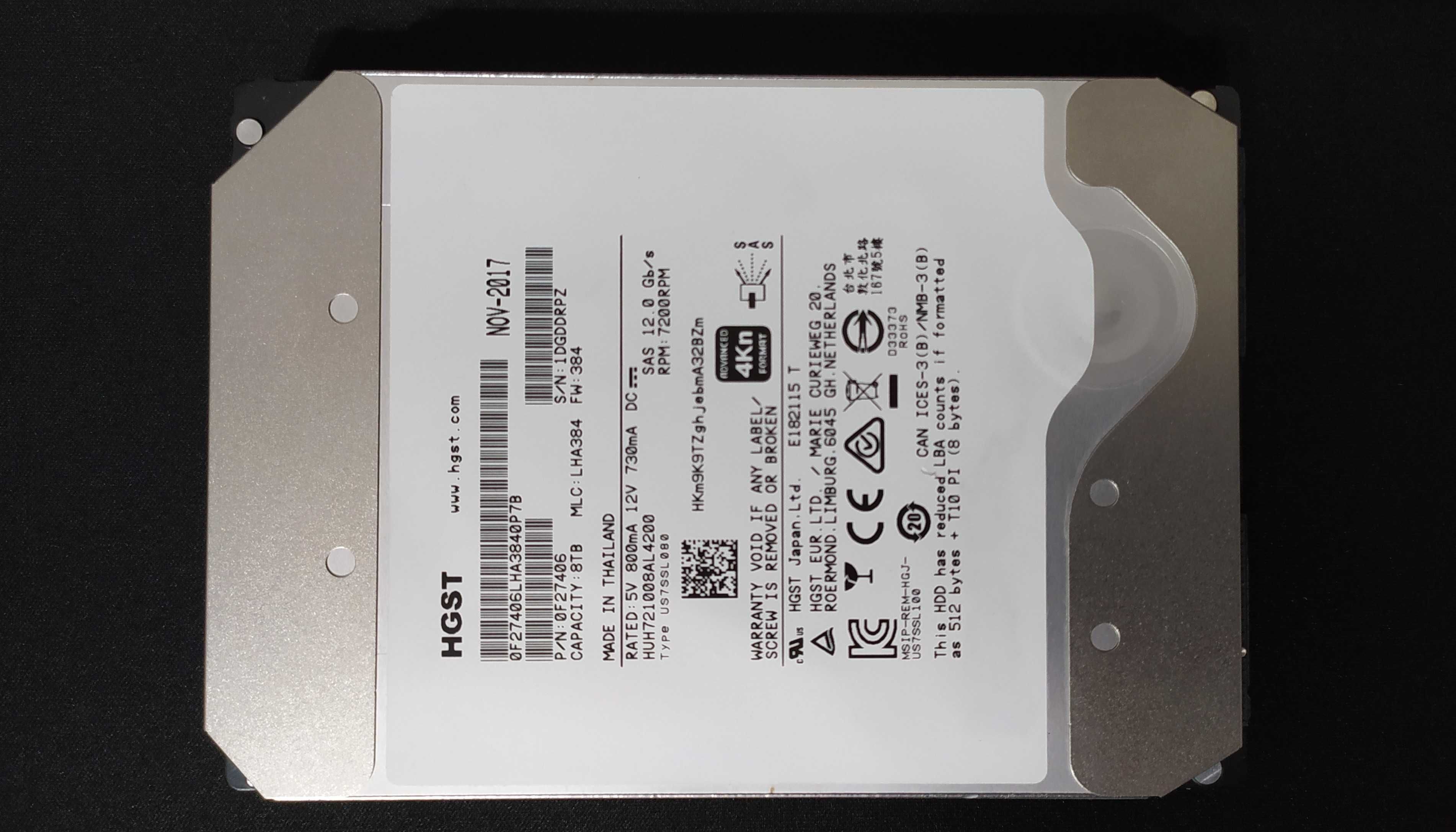 Жесткий диск HGST Ultrastar 8Tb+MegaRAID SAS 9271-8i