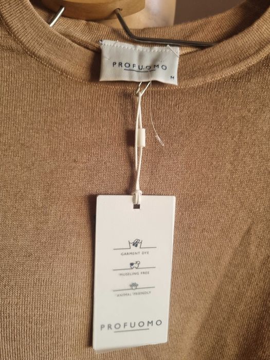 Мъжки пуловер Profuomo, 100% мерино, размер М, нов, с етикет