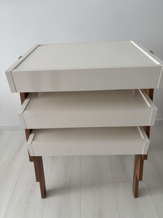 Set 3 masute cafea lemn, stivuibile! OFERTA AZI!