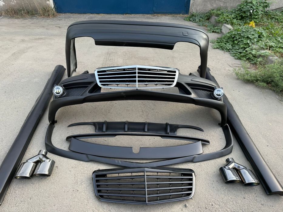 Передний бампер мерседес W211 решетка радиатора W211
