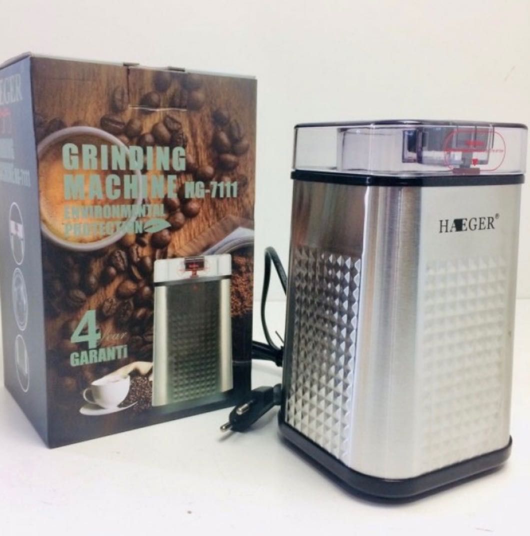 Мелачка за кафе и подправки HAEGER – 300W, Неръждаема стомана