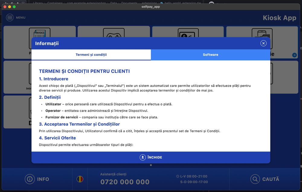 Kiosk app pentru automate tip kiosk