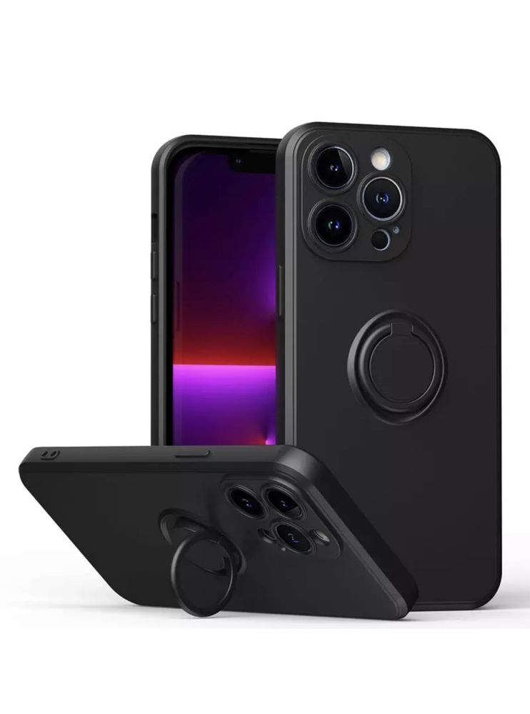 Husa TPU Alcantara Placuta si Inel Metalic - Iphone 14 PRO MAX PLUS