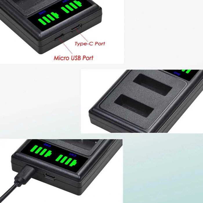 Set 2 acumulatori NB-13L + incarcator dublu Canon G5X G7X III G9X II