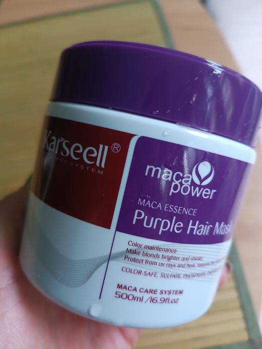 Karseell лилава маска против жълти оттенъци