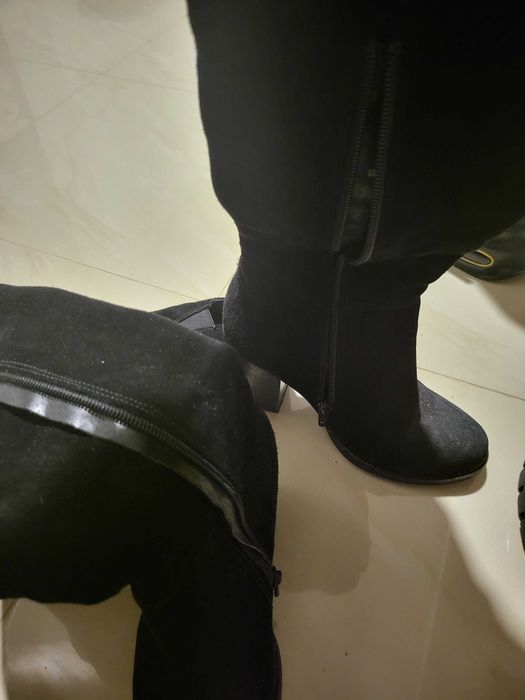 Cizme peste genunchi din piele naturală intoarsa mărime36puțin purtate