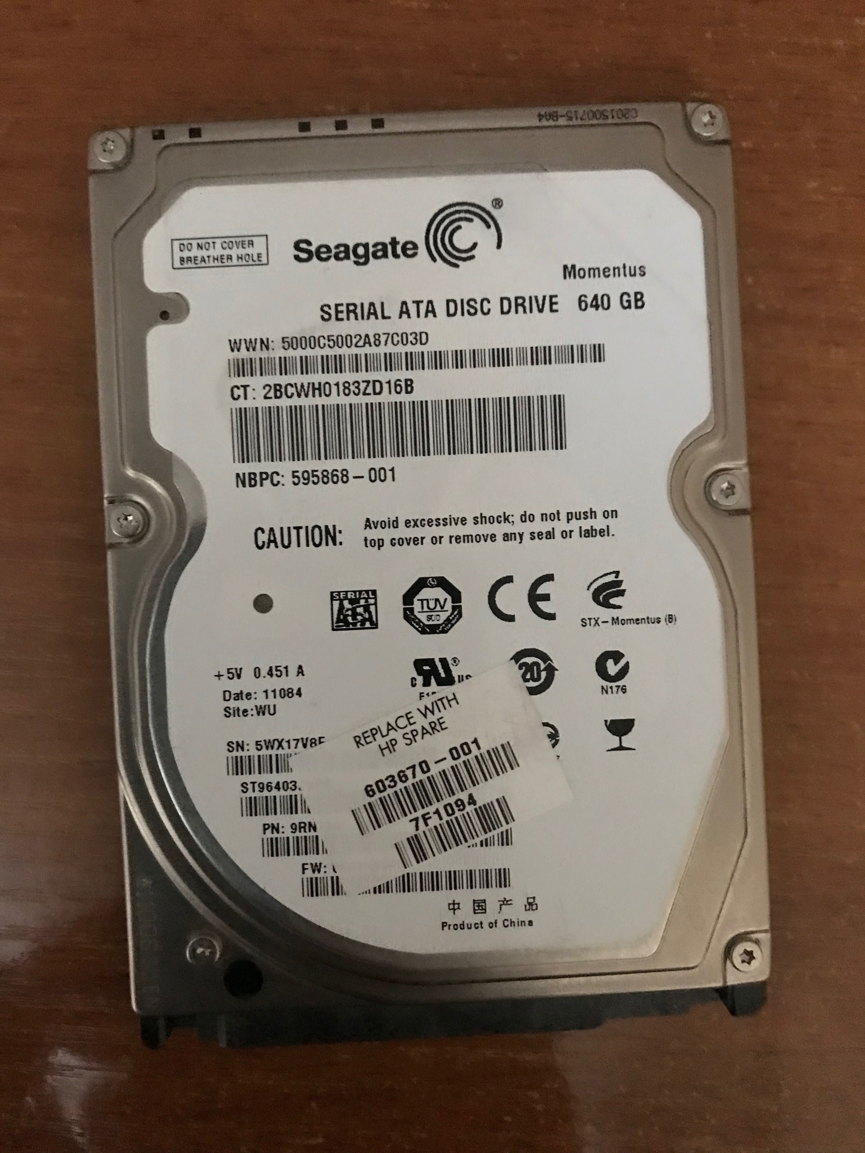 Продается жесткий диск 640 Gb