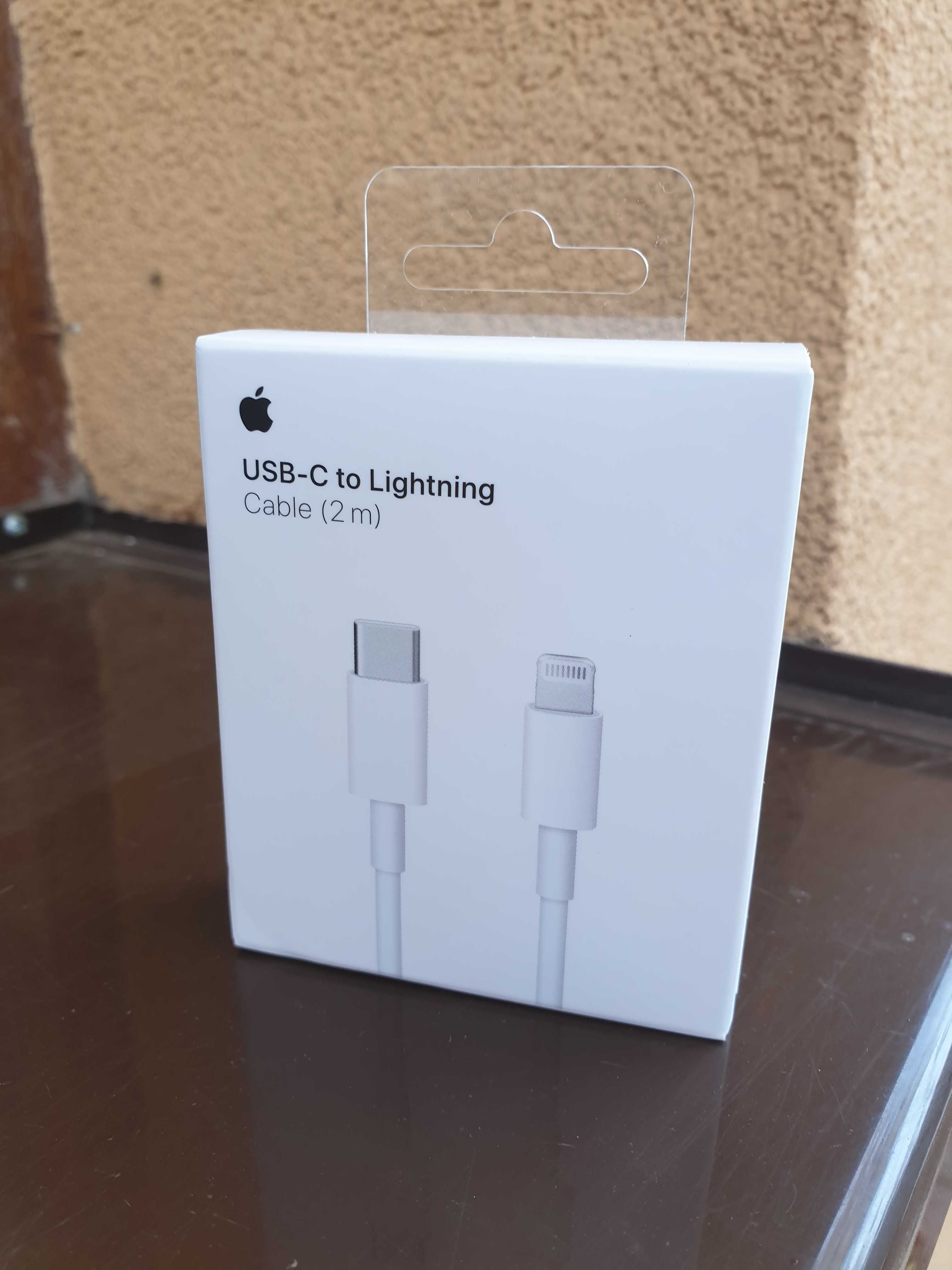 Cablu date, cablu incarcare APPLE, Lightning, USB-C, 2m, alb, SIGILAT