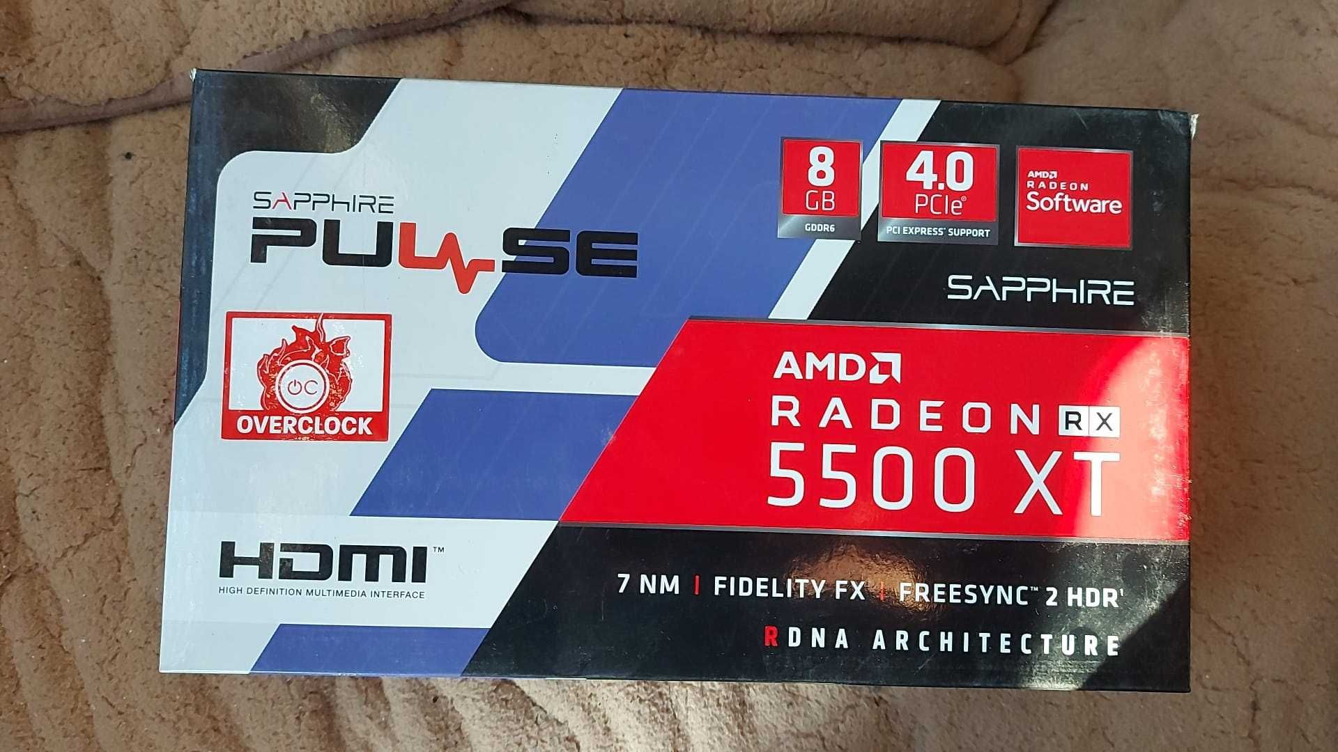 Placa video Sapphire AMD Radeon RX 5500 XT PULSE, 8GB, GDDR6