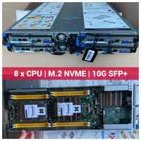 Quanta T42S-2U, 4 Node, 8 CPU, 10G SFP+ OCP, 4*256GB M.2 NVMe