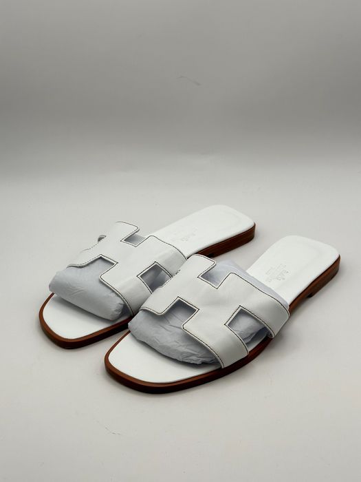 Hermes Slapi Slides Woman White