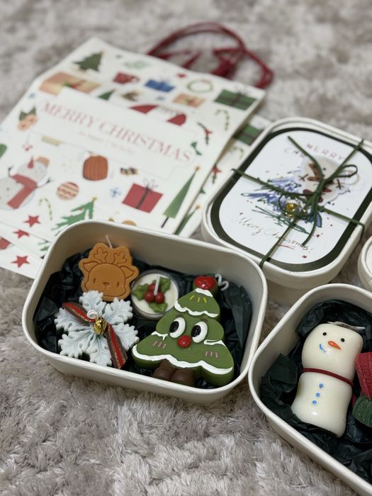 Подарочные свечи под новый год, новогоднее украшение