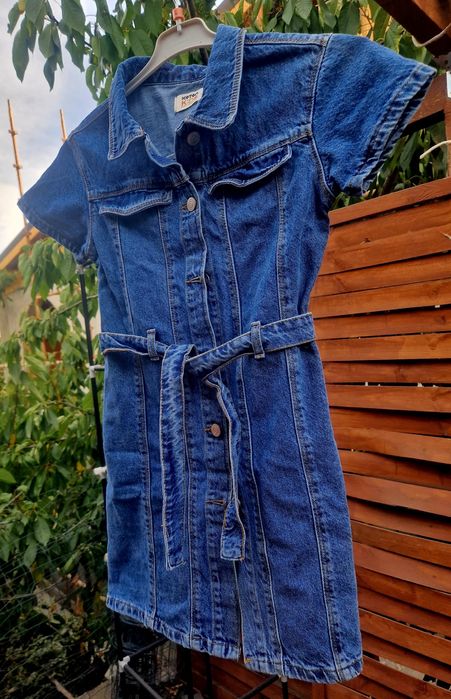 Sarafan jeans koton 9-10 ani