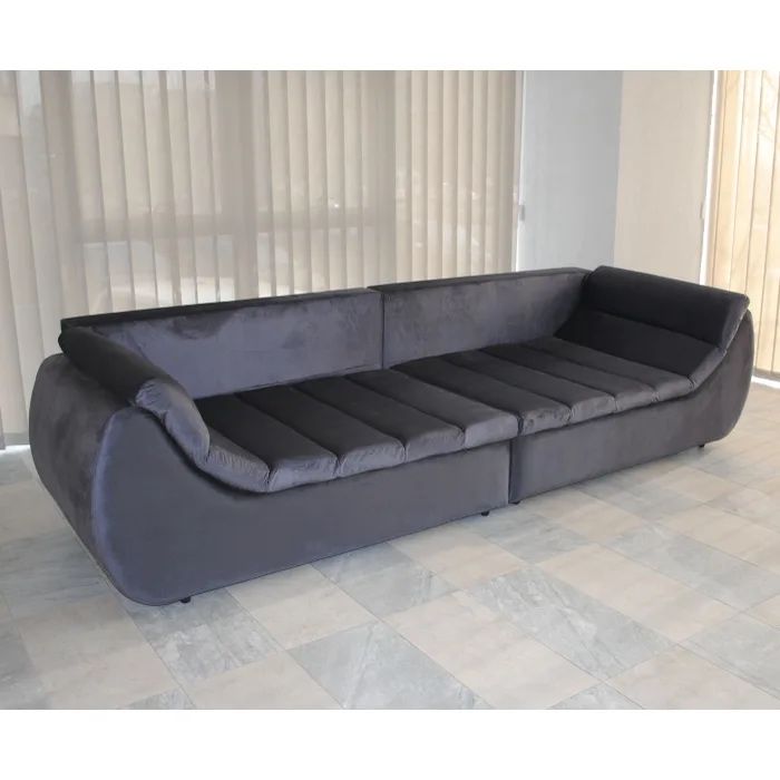 Canapea extensibilă 4 locuri Party,cu ladă,gri antracit,300x105x75,4C