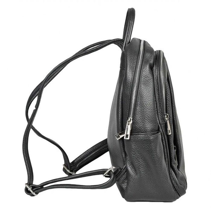 Дамска чанта от естествена кожа VERA Cerelina Италианска Раница, черна