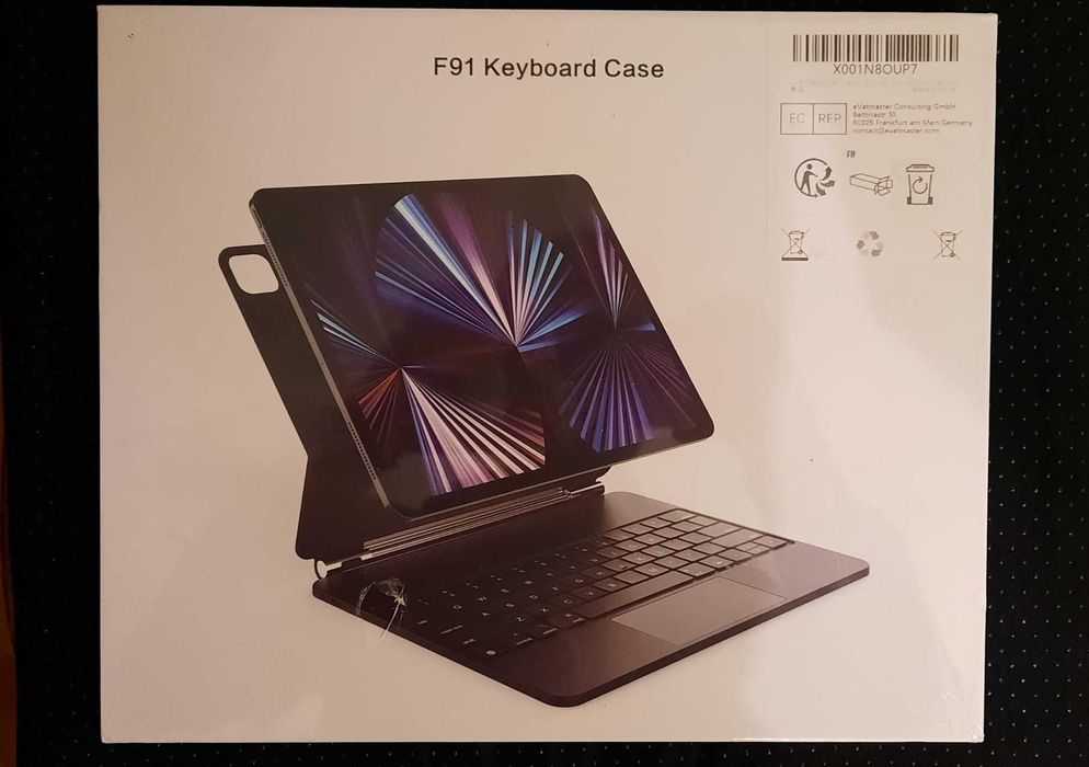 Husa cu tastatura iPad Pro 3,4,5 de 12,9 inch NEGRU/ALB