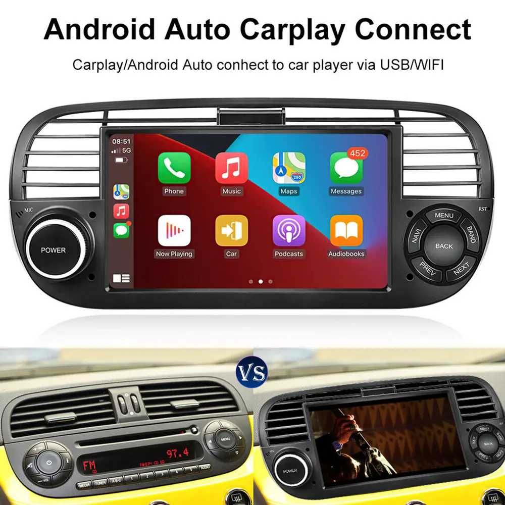 Navigatie Fiat 500,Android 12 ,Octa-Core,4G+64GB cartela SIM ,factura