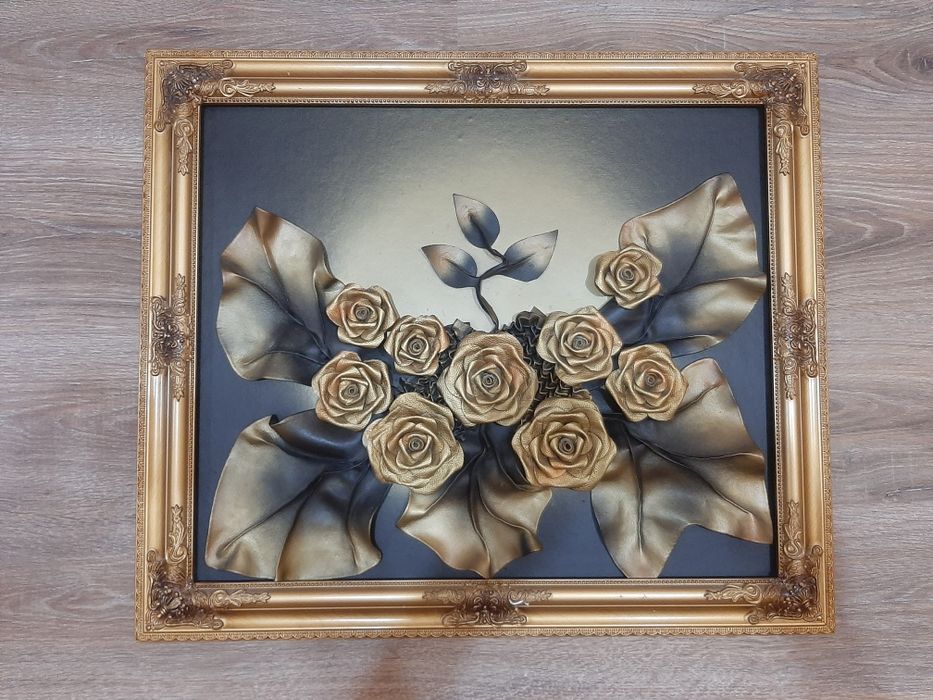 Картина из натуральной кожи. 60×70