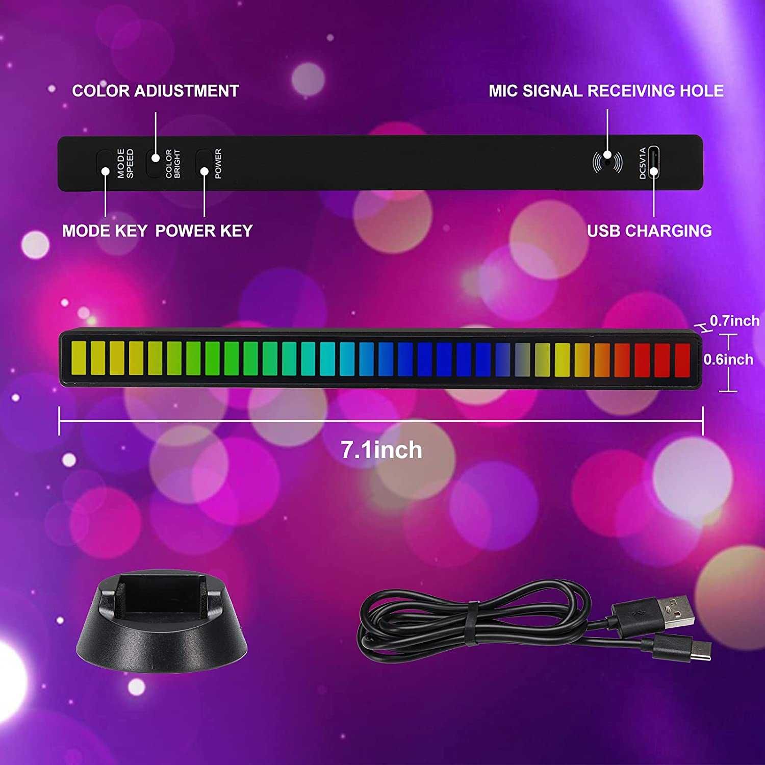 Музикочувствителна LED лента, RGB LED мига към музика - ZIN DECOR