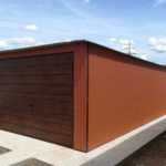 Garaj metalic 3,5 m x 6 m cu acoperiș cu panta în spate