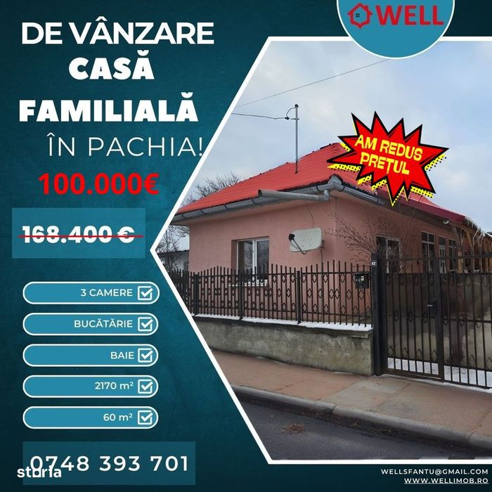Casă familială de vânzare în Pachia!