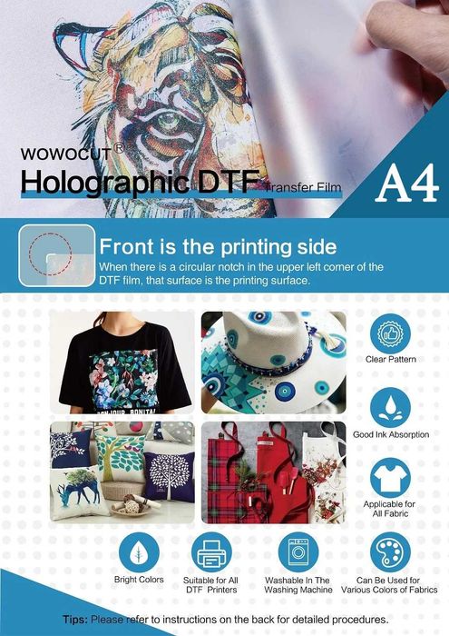 НОВО A4 50 бр Холографско DTF трансферно фолио за печат , ДТФ хартия