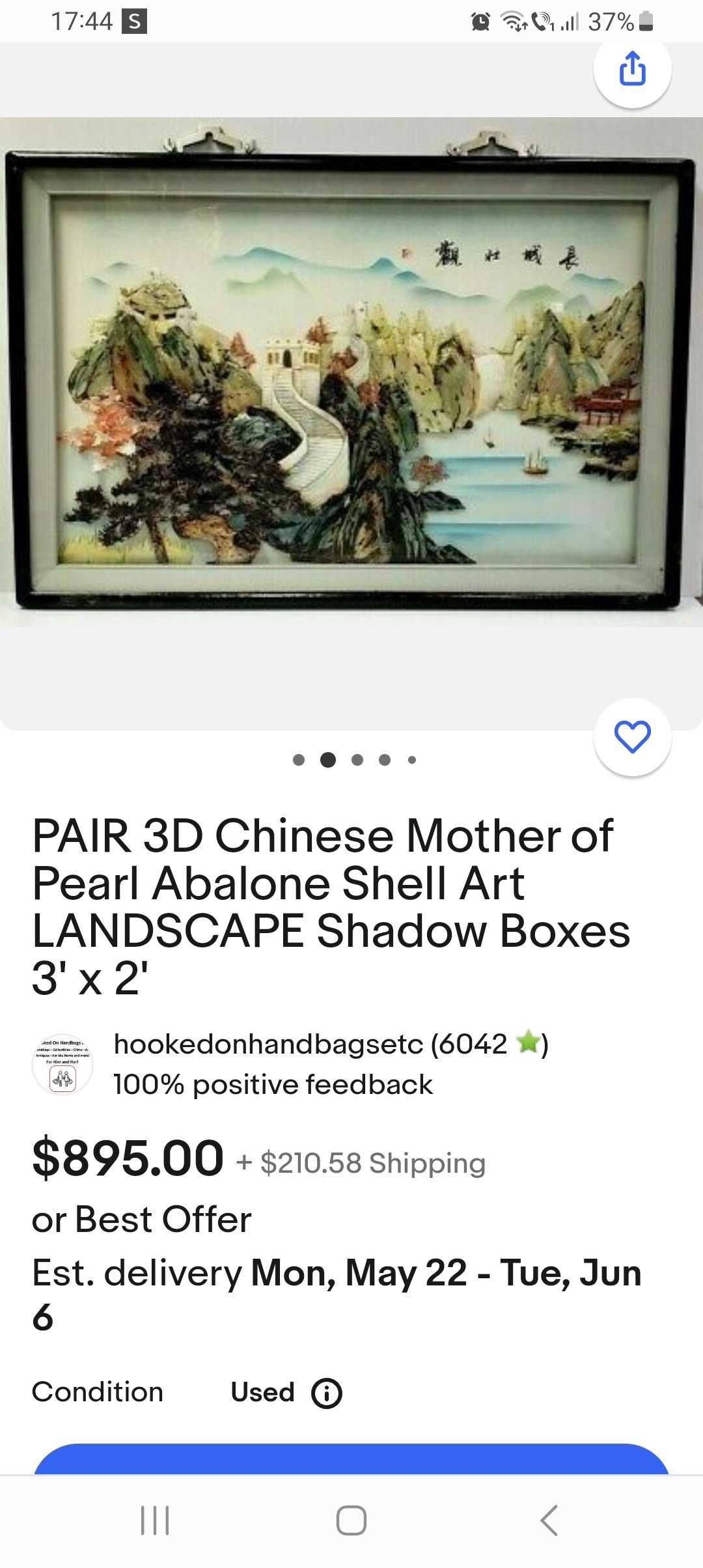 Tablou scoici naturale original Mother of pearl - arta asiatica