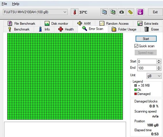 Hard disk Fujitsu 100 Gb Ide Laptop