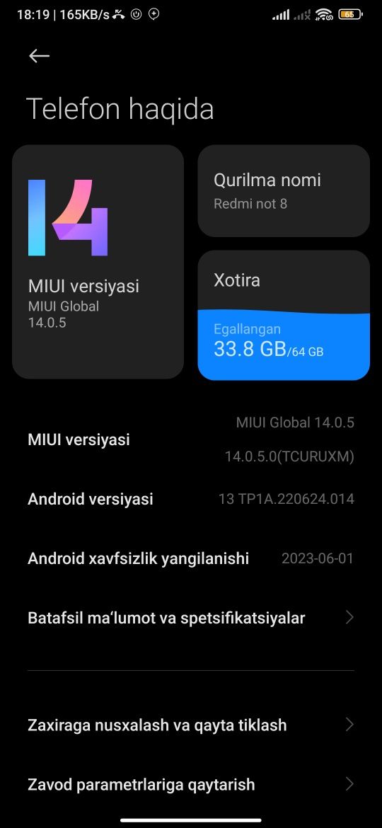 Redmi not 8 kafolati bn