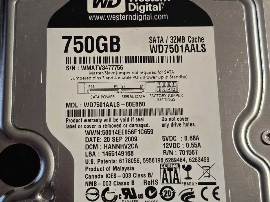 Hard disk desktop Western Digital 750GB 32MB 7200rpm SATA2 -WD7501AALS
