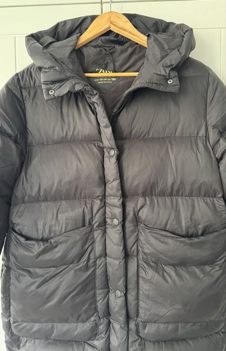 ZARA топло яке за момиче с естествен пух, 13-14 г.