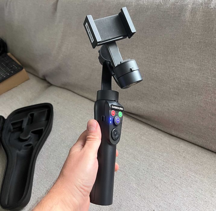 Gimbal stabilizator telefon 3 axe cu acumulator functional cu husa