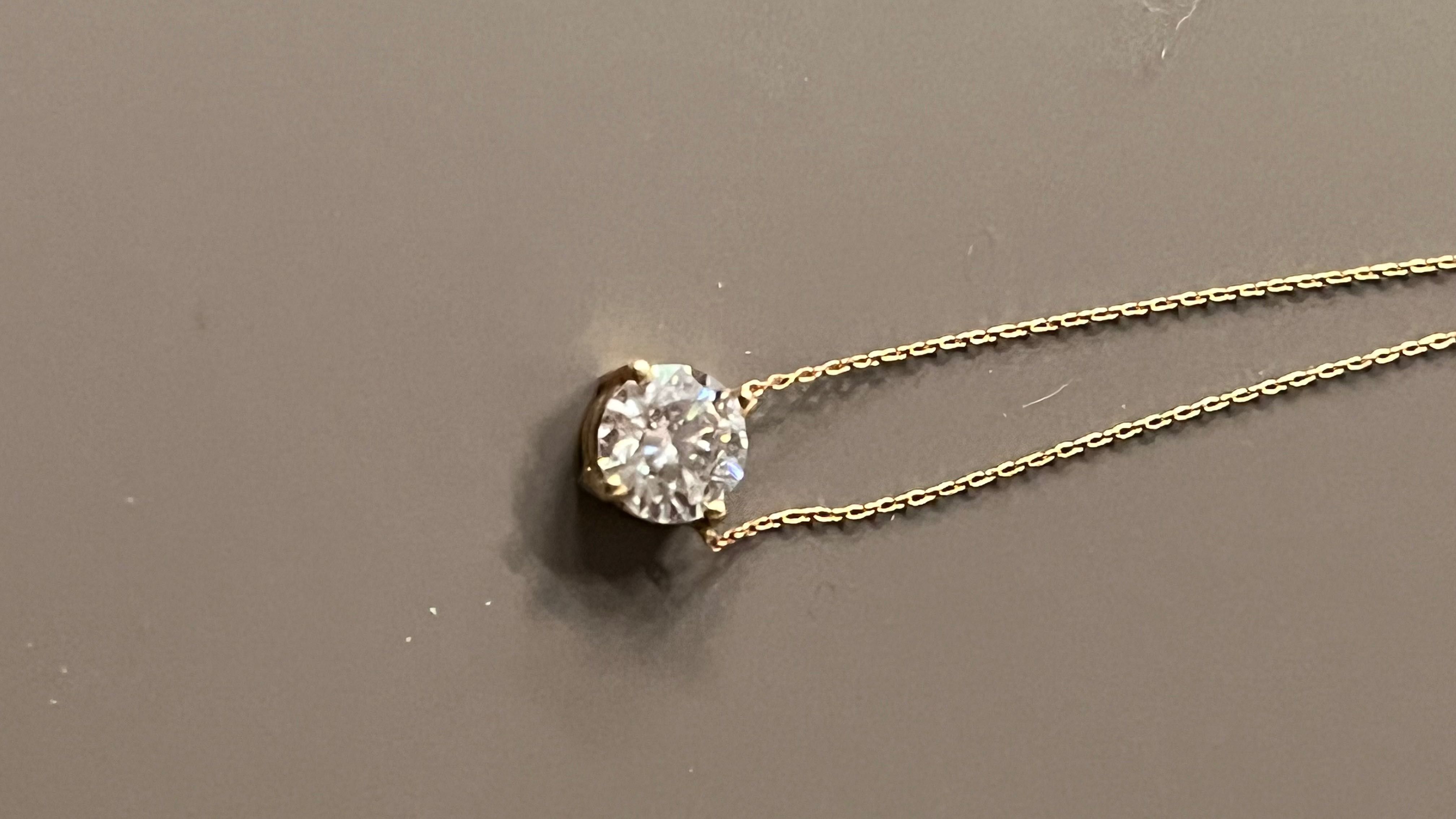 Колие с диамант - злато 14К / 1 carat