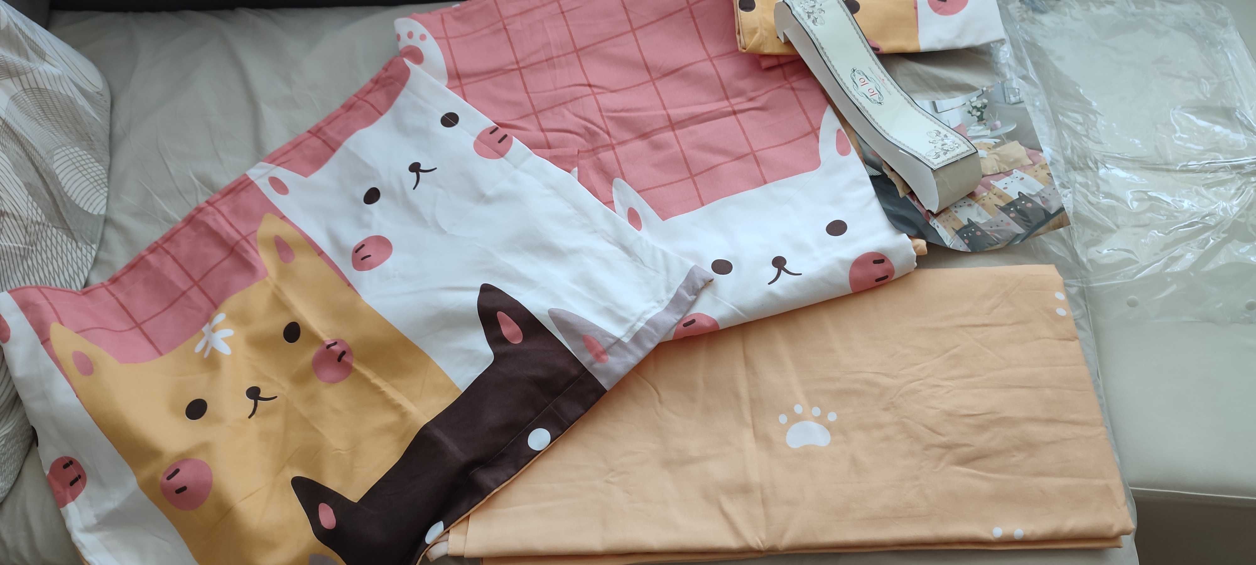 Спален комплект TM Curious Cats, Фин памук, 6 части