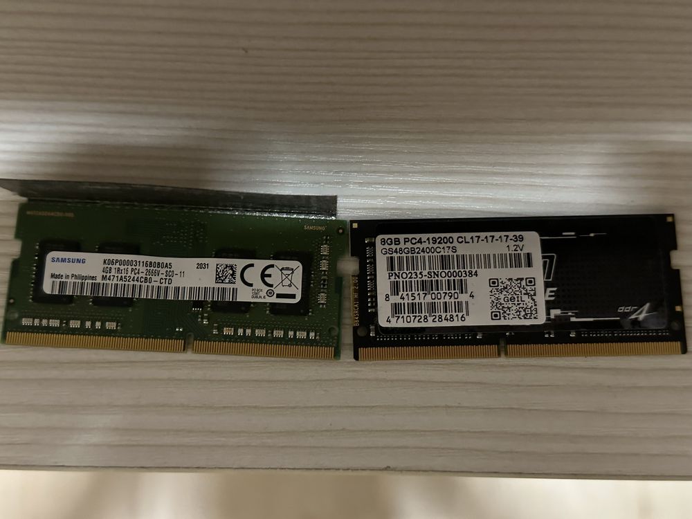 Озу для ноутбука ddr4 8 gb и 4 gb