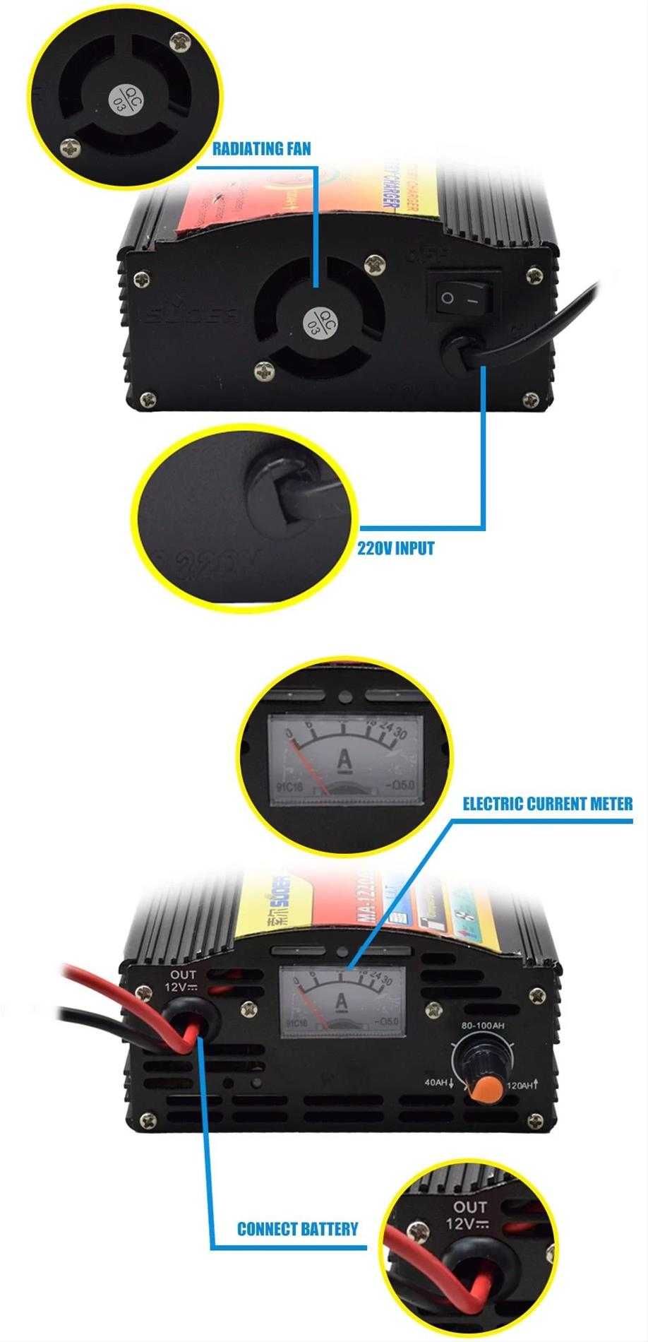 Ново Зарядно за Акумулатор SUOER 12V-20Amp -814604