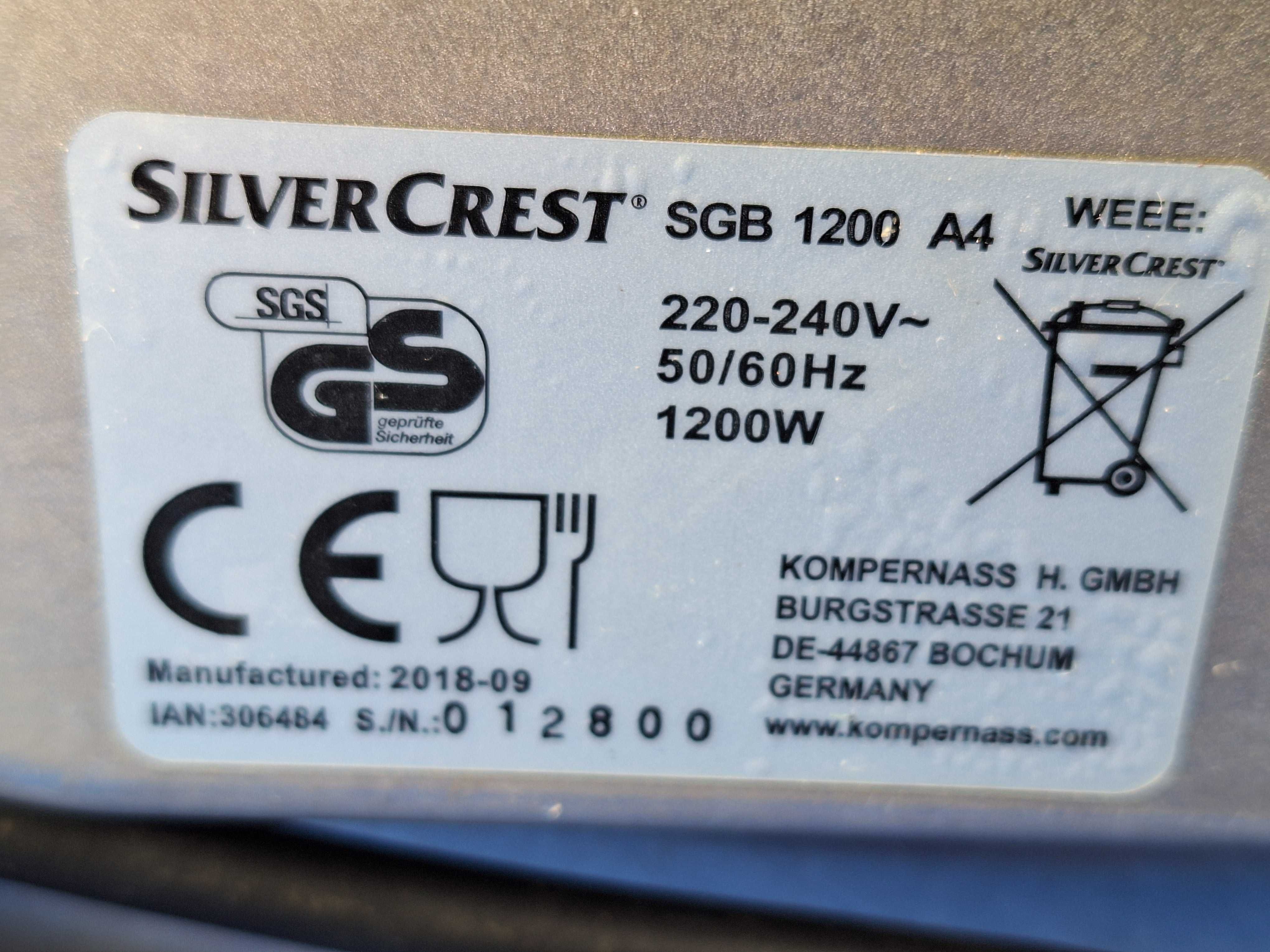 *SILVERCREST | SGB 1200 A4 | mini cuptor electric