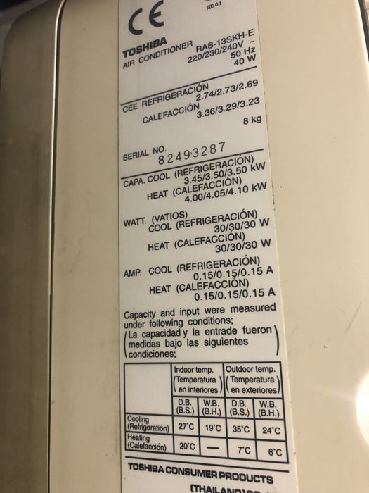 Климатик toshiba RAS 13