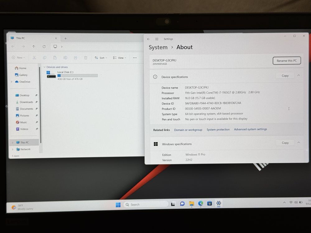 13.3’FHD IPS/i7-1165G7/16GB LPDDR4x 4267mhz/Thinkpad L13 gen2/512GB