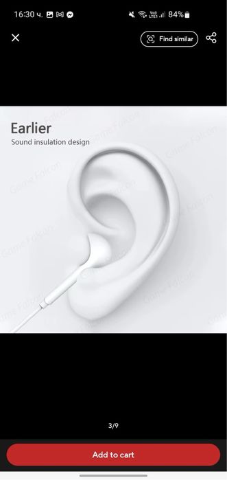 Headphones earbuds 3.5 mm