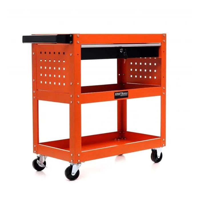 Carucior de atelier cu roti 2 rafturi si sertar, Kraft&Dele KD366