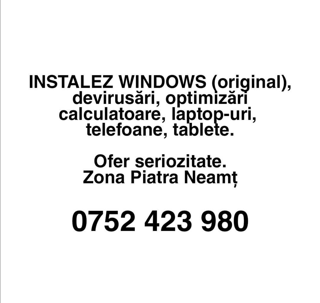 Efectuez lucrări gospodărești | Instalez Windows