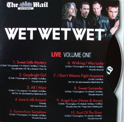 CD original Wet Wet Wet ‎– Live Volume One