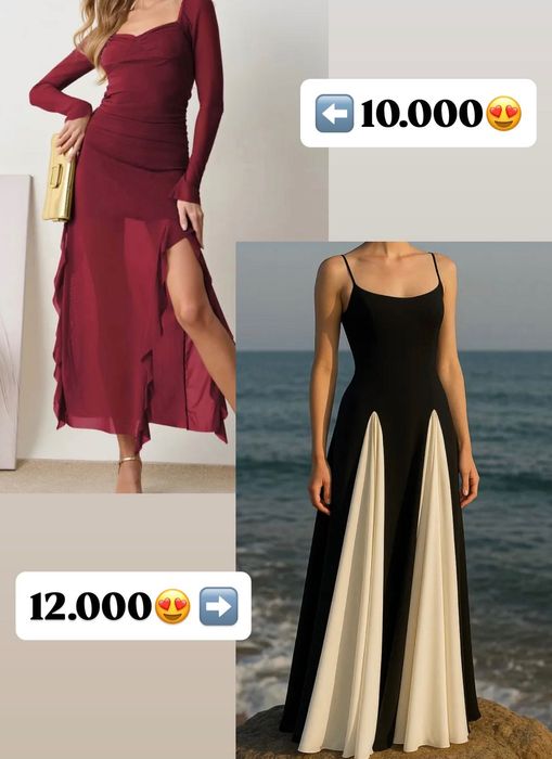 Платье черное и красное