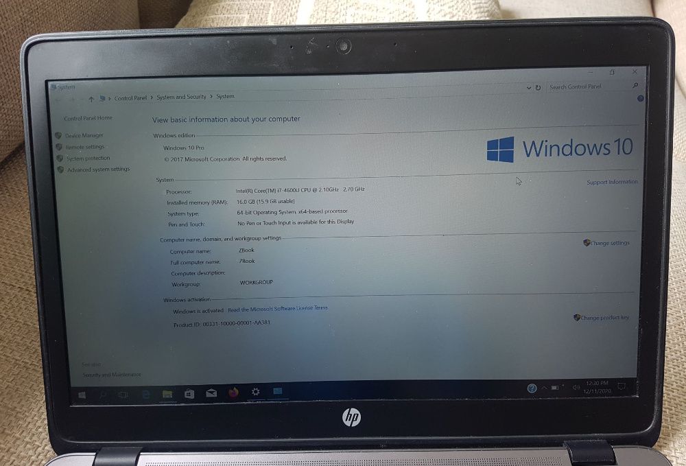 Лаптоп HP ZBook 14, Intel i7, 16GB, 512GB SSD - графична станция