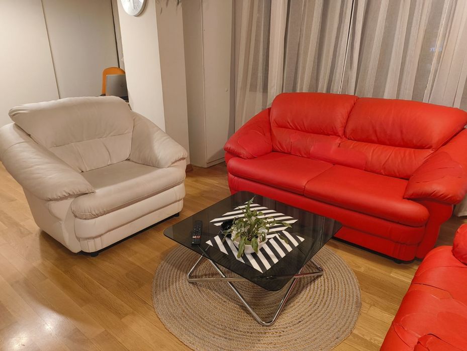 Холна гарнитура  - диван двойка и два фотьойла - еко кожа